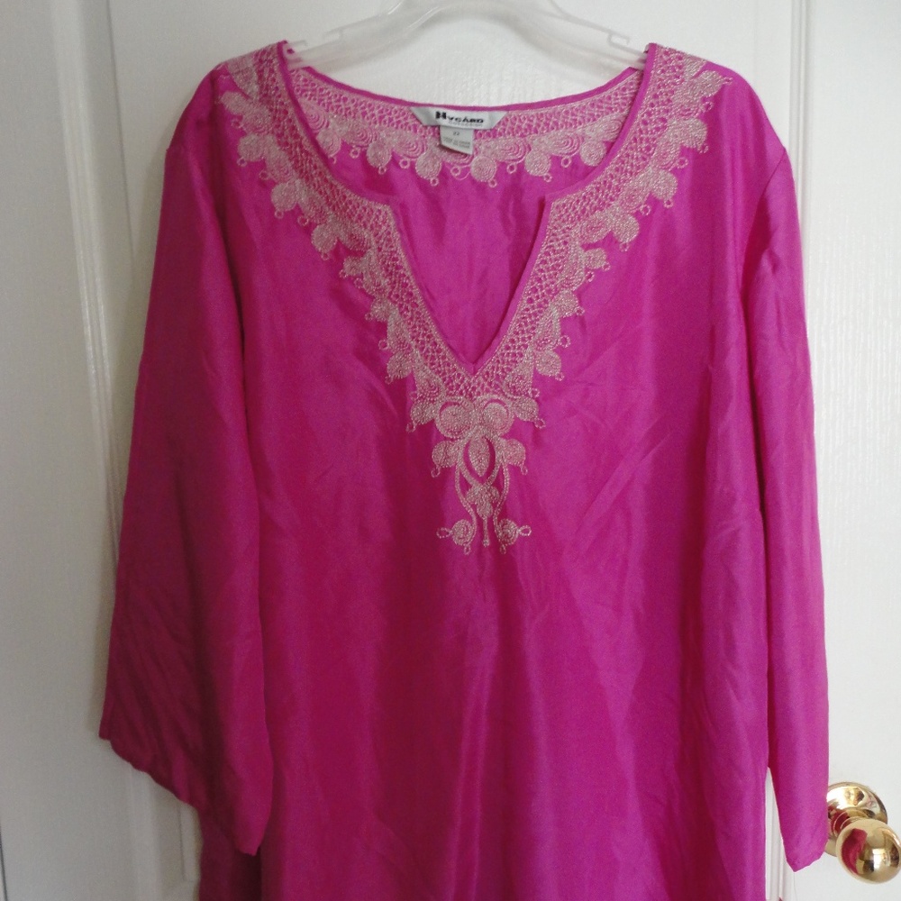 Nygard Collection Fuchsia Silk Blouse Size 22W